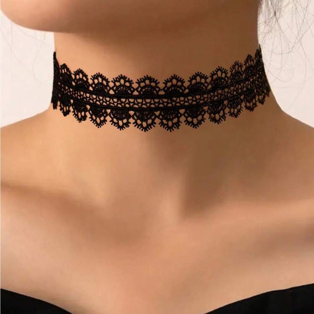 Lolita Punk Black Lace Choker NEW 🏷️